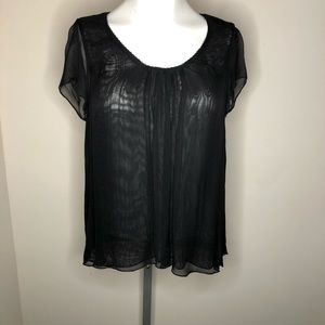 Joe’s Jeans Black Sheer Double Layer Top